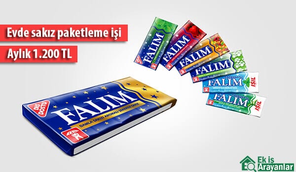 evde sakız paketleme i̇şi 1 sakız