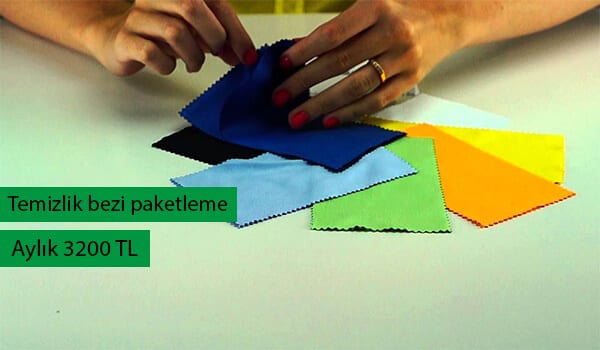 evde temizlik bezi paketleme i̇şi 1 bez