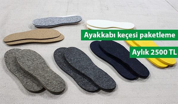 evde ayakkabı keçesi paketleme işi 1 ayakkabı