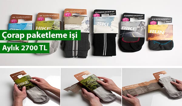 evde çorap paketleme işi 1 çorap
