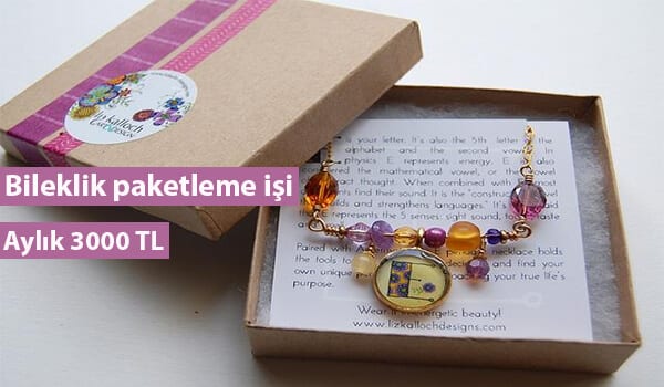 evde bileklik paketleme işi 1 bileklik