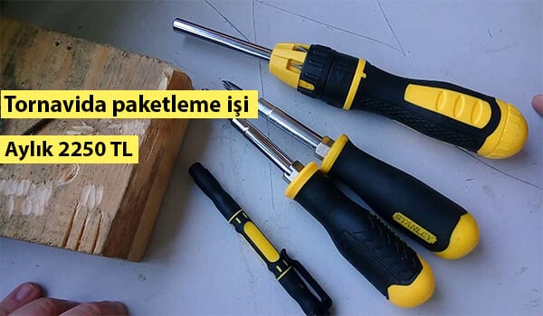 evde tornavida paketleme işi 1 tornavida