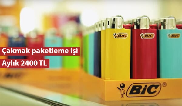evde çakmak paketleme işi 1 çakmak