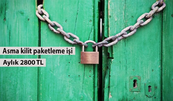evde asma kilit paketleme işi 1 kilit