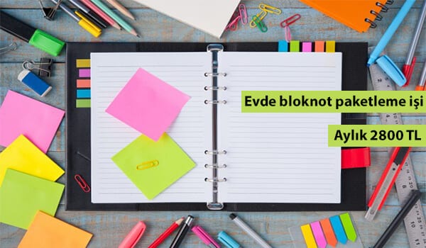 evde bloknot paketleme işi 1 bloknot