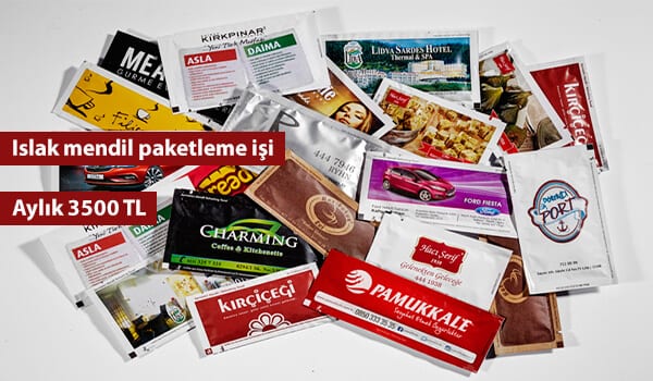 evde ıslak mendil paketleme işi 1 mendil