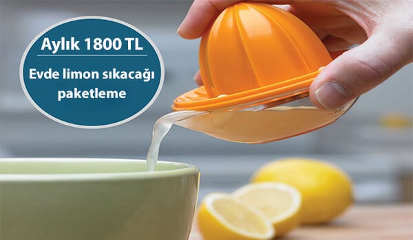 evde limon sıkacağı paketleme işi 1 limon