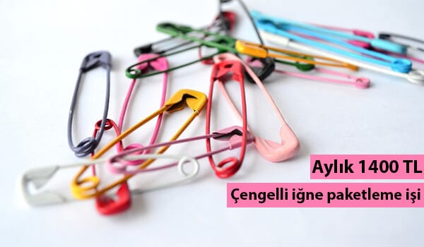evde çengelli iğne paketleme işi 1 iğne