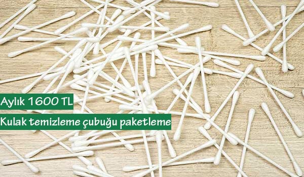 kulak temizleme çubuğu paketleme işi 1 kulak