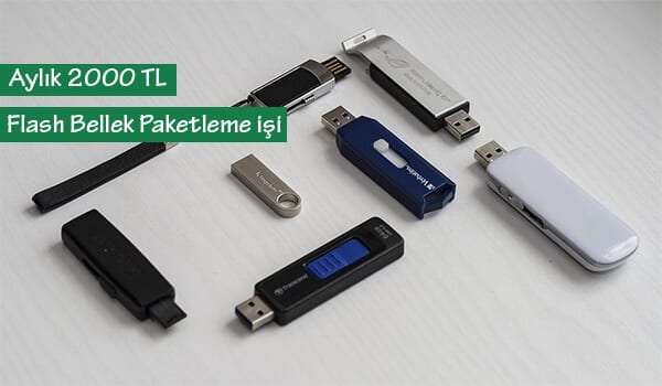 evde usb flash bellek paketleme işi 1 usb