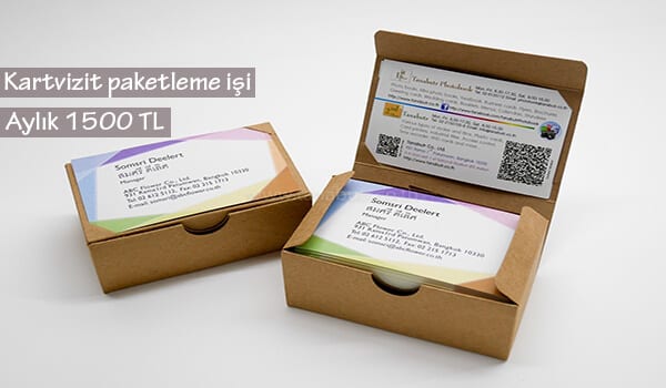 evde kartvizit paketleme işi 1 kartvizit
