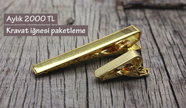 evde kravat iğnesi paketleme işi 1 kravat