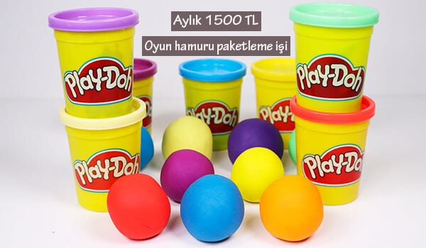 evde oyun hamuru paketleme işi 1 hamur