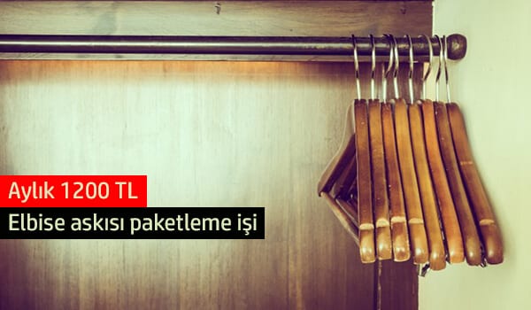 evde elbise askısı paketleme işi 1 askı