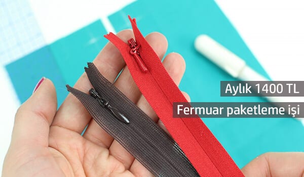 evde fermuar paketleme işi 1 fermuar