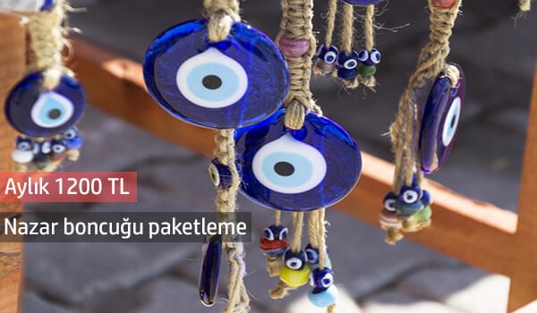 evde nazar boncuğu paketleme işi 1 nazar
