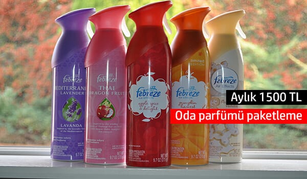 evde oda parfümü paketleme işi 1 oda