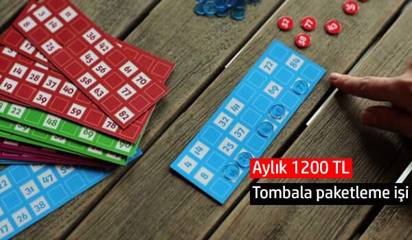 evde tombala paketleme işi 1 tombala