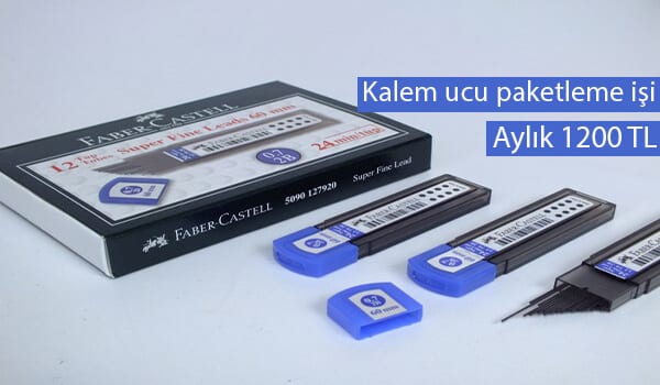 evde kalem ucu paketleme işi 1 kalem