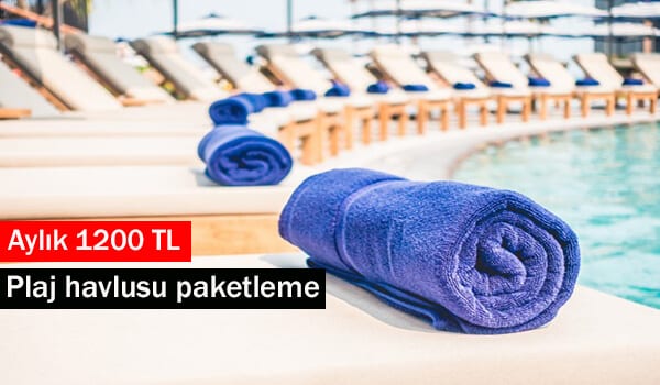 evde plaj havlusu paketleme işi 1 plaj havlusu