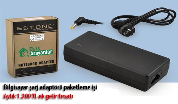 evde bilgisayar şarj adaptörü paketleme işi 1 bilgisayar sarj adaptoru paketleme isi 2