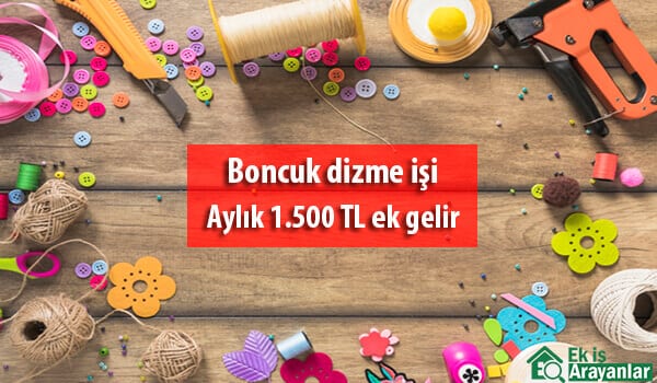 evde boncuk dizme işi 1 boncuk