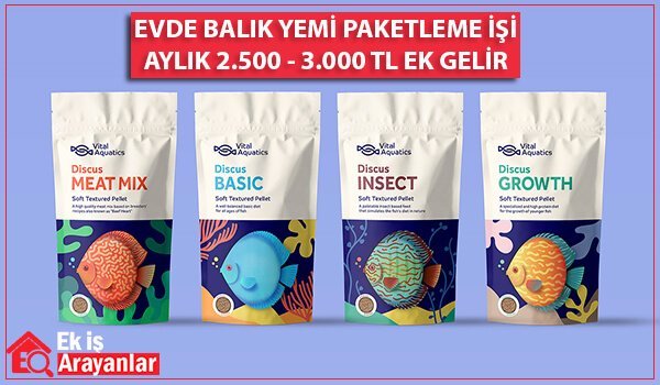 evde balık yemi paketleme işi 1 balık yemi