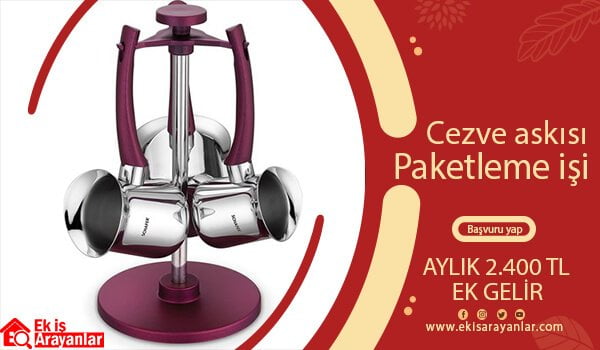 evde cezve askısı paketleme işi 1 cezve