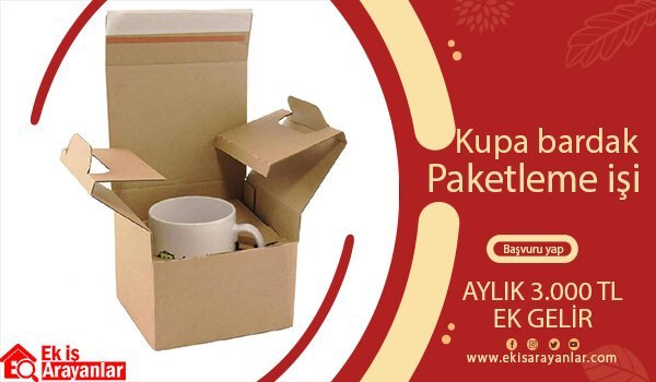 evde kupa bardak paketleme işi 1 kupa