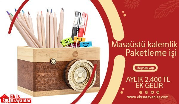 evde masaüstü kalemlik paketleme işi 1 kalemlik