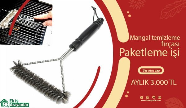 mangal temizleme fırçası paketleme işi 1 mangal