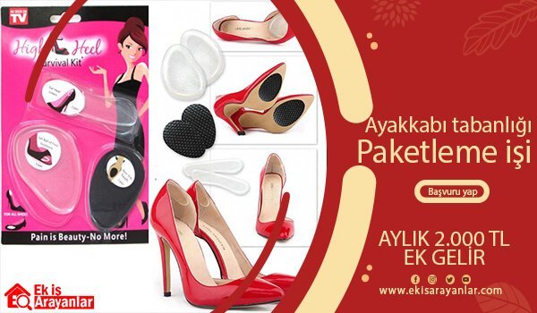 evde ayakkabı tabanlığı paketleme işi 1 ayakkabı