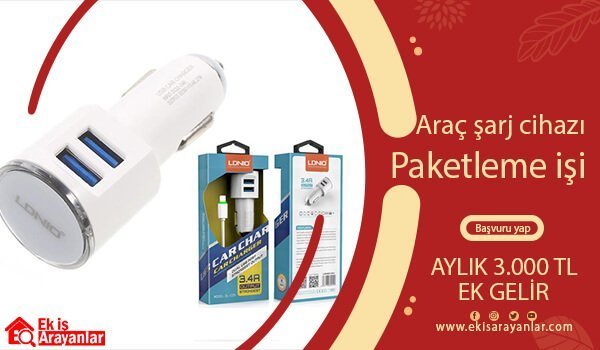 evde araç şarj cihazı paketleme işi 1 araç