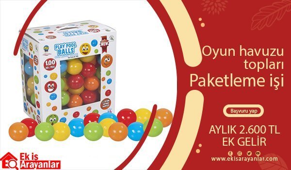 evde oyun havuzu topları paketleme işi 1 havuz