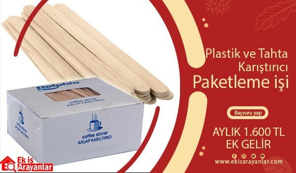 evde plastik ve tahta karıştırıcı paketleme işi 1 plastik