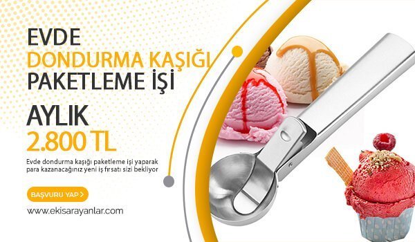 evde dondurma kaşığı paketleme işi 1 dondurma