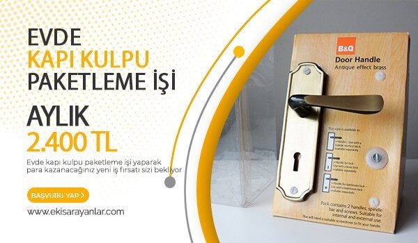 evde kapı kulpu paketleme işi 1 kulp