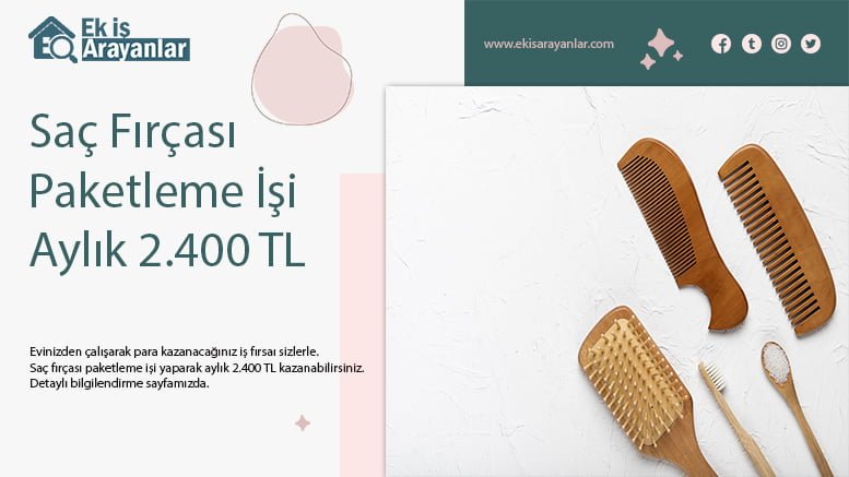 evde saç fırçası paketleme işi 1 saç fırçası