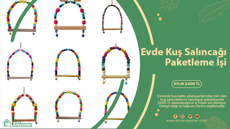 evde kuş salıncağı paketleme işi 1 kuş